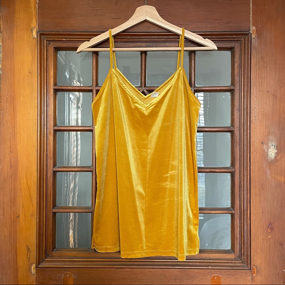 OLD NAVY GOLDEN YELLOW VELVET TANK TOP